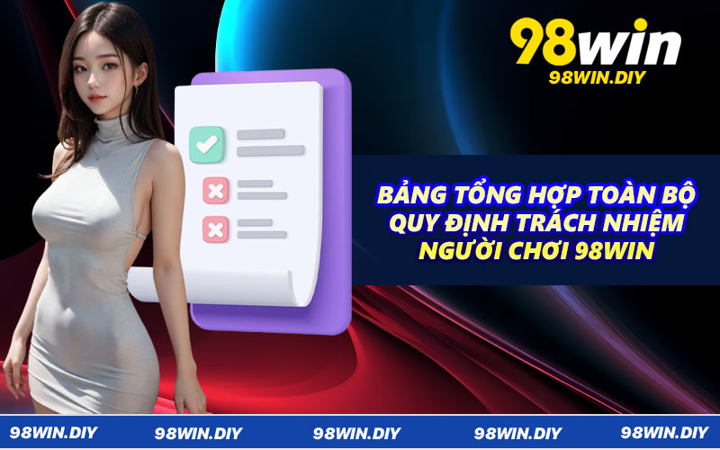 Bảng tổng hợp toàn bộ quy định trách nhiệm người chơi 98WIN